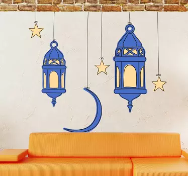 Oriental sticker to decorate your home with arabesque lanterns and other characteristic elements. Choose your size. High quality.