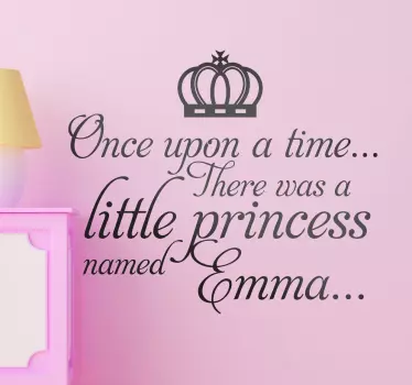 Kids Wall Stickers - Personalised name design great for little princesses around the world. "Once upon a time there was a little princess named...".