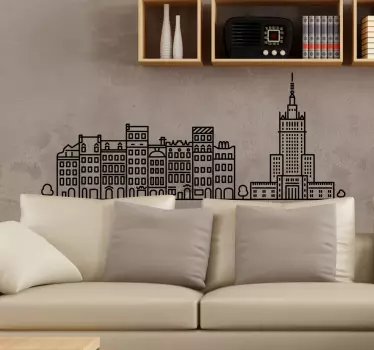 A magnificent city skyline wall sticker  of Warsaw city. It is available in any required size and it application is easy.