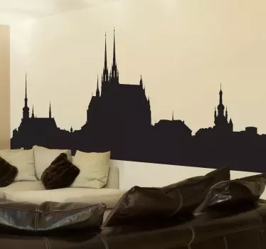Decorative Brno city skyline wall sticker design to create an amazing space in the home, office or business place. It is available in any size.