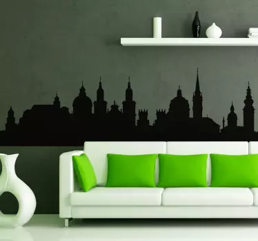 Skyline silhouette wall decal of skyline Salzburg. It is available in different colours and size option. Easy to apply and self adhesive.