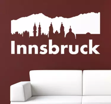 A lovely skyline wall sticker of Innsbruck.  It features towers and structures in an amazing appearance. It is easy to apply and self adhesive.