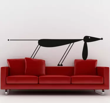 Wall Stickers - An illustration of a friendly dachshund. Fun design available in various colours and sizes. &nbsp;