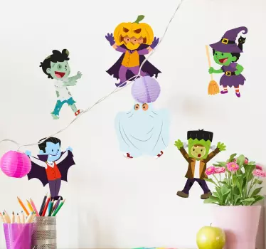 Get ready for Halloween this year with our range of our spooky stickers. This wall sticker consists of baby versions of scary monsters