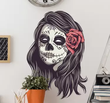 If you love Mexican culture and especially the Day of the Dead festival, then this is the perfect decorative wall sticker for your home!