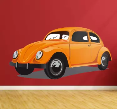 Volkswagen Beetle wall sticker. This sticker consists of the classic VW beetle which is recognised all over the world.