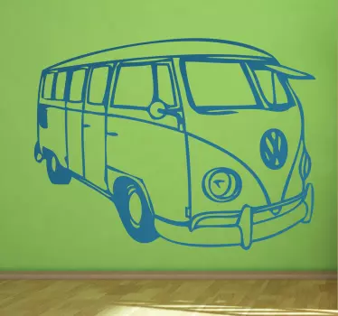 Silhouette drawing  wall sticker of a Volkswagen bus to decorate any flat surface in style. It is available in various colour and size options.