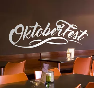 Oktoberfest is the world's largest beer festival. Decorate your business, home or office with this Oktoberfest wall sticker.