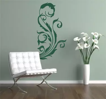 Wall Stickers - Ornamental floral design to create a pleasing and balanced composition in any room. Extremely long-lasting material.