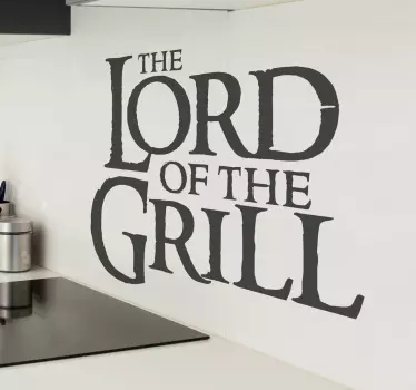 The kitchen wall sticker consists of the text "The Lord Of The Kitchen"! Discounts available. High quality vinyl material.