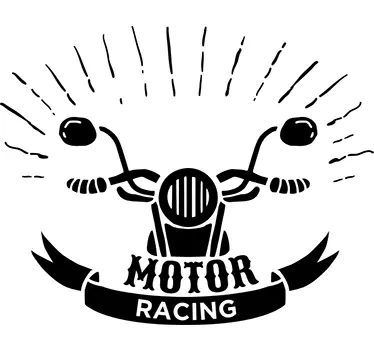 Sticker moto style vintage avec motocycliste - TenStickers