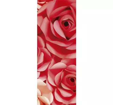 Vinilo mueble nórdico rosas moradas - TenVinilo