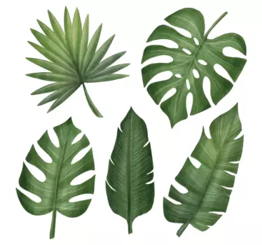 Hanging green leaves plant decals - TenStickers