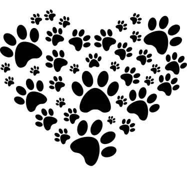 Dog Paw Print Text Sticker - TenStickers