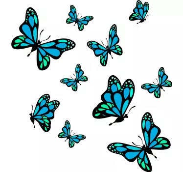 Indigos Ug W800 Lot De 10 Stickers Muraux Papillons Différents En