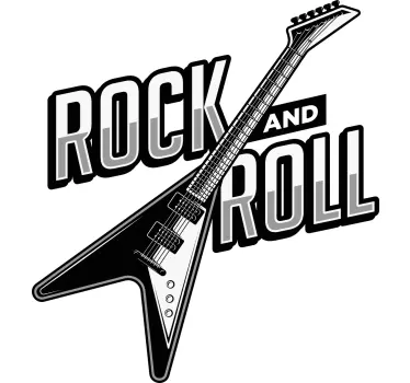 Sticker mât guitare avec groupe rock groupe rock - TenStickers