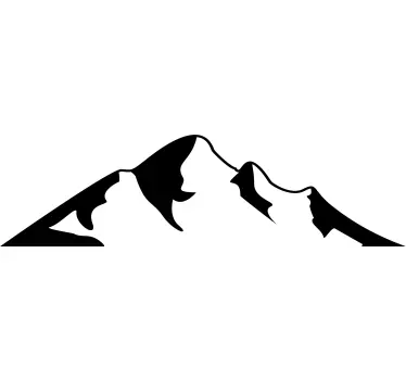 Silhouette mountain with lake nature stickers