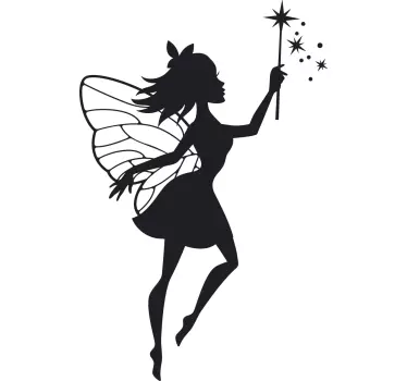 Beautiful Black Fairy - Fairy - Sticker