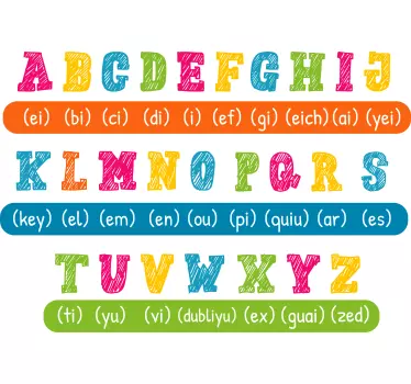 Alphabet English pronunciation alphabet wall sticker - TenStickers