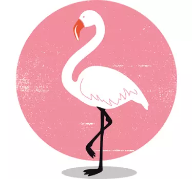 Pink Flamingo Wall Art Decal - TenStickers