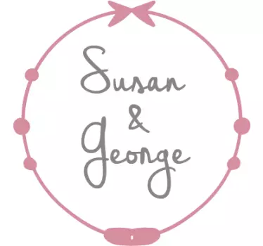 Personalised flowers wedding sticker - TenStickers