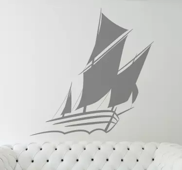 Naklejka dekoracyjna statek na morzu - TenStickers