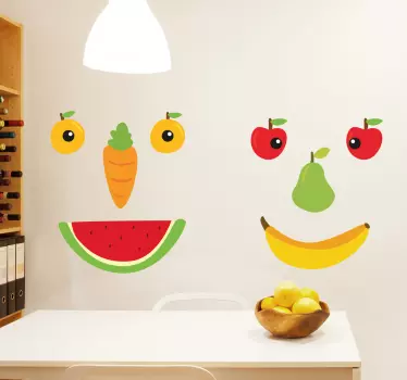 Fruit Faces Decorative Sticker - TenStickers
