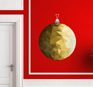 Muursticker gouden kerstbal - TenStickers