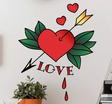 Colorful heart with arrow love sticker - TenStickers