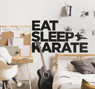 Eat Sleep Karate Wall Sticker - TenStickers