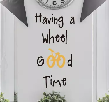 Cycling Wheel Good Time Sticker - TenStickers