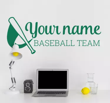 Personalised baseball team name sticker - TenStickers