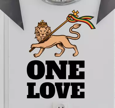 Vinilo reggae rasta león One Love - TenVinilo