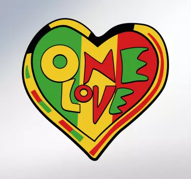 One Love Rasta Wall Sticker - TenStickers