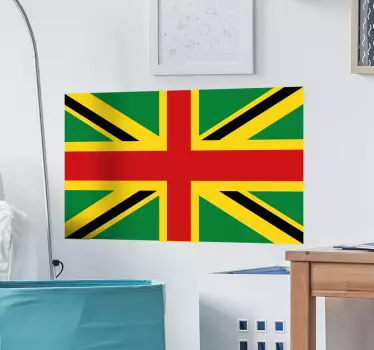 British And Jamaican Flag Wall Sticker - TenStickers