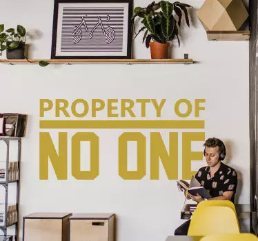 Property Of No One Wall Sticker - TenStickers