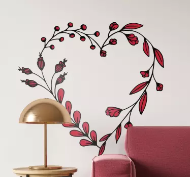 Dekorativt blomster silhuet wallsticker - TenStickers
