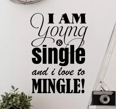 Young Single Mingle Wall Sticker - TenStickers