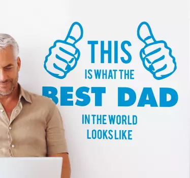 Best Dad In the World Wall Sticker - TenStickers