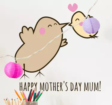 Happy Mother's Day Birds Wall Sticker - TenStickers