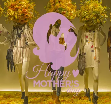 Wandtattoo Haarpracht Happy Mother's Day - TenStickers