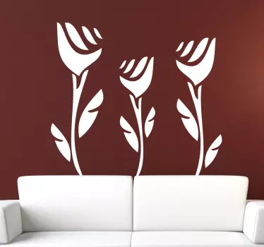 Sticker decoratie drie rozen - TenStickers