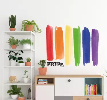 Vinilo bandera orgullo gay texto pride - TenVinilo