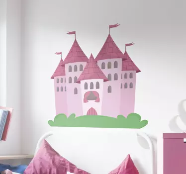 Pink Castle Wall Sticker - TenStickers