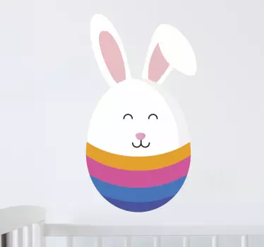 Half Egg And Half Easter Bunny Wall Sticker - TenStickers