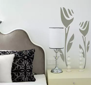 Two Abstract Roses Wall Sticker - TenStickers