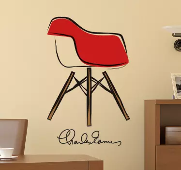 Gražus dekoratyvinis vinilo eames kėdės lipdukas - „Tenstickers“