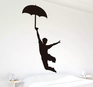 댄서 우산 댄스 벽 스티커 - TenStickers