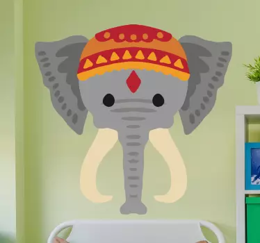 muurdecoratie Indische olifant - TenStickers