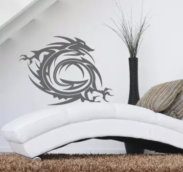 Dragon of the east silhoute wall sticker - TenStickers